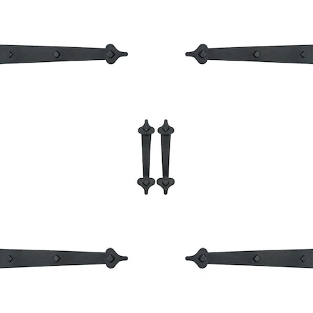 Dura-Lift Premium Ultra-Life Magnetic Decorative Carriage-Style Garage Door Hardware (4 Hinges, 2 Handles) DLADMH